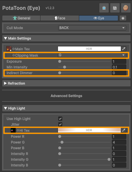 EyeMaterialSettings