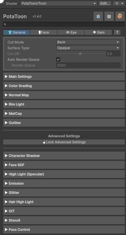MaterialSettings